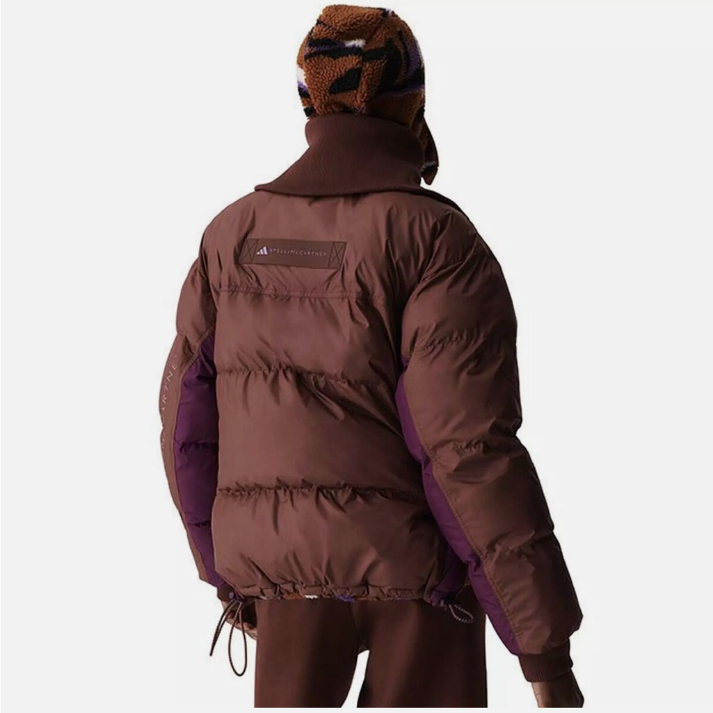 Brown Puffer Jacket Quilted Insulated Hood